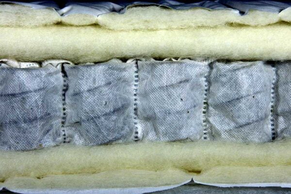 Pocket spring and wool cot mattress