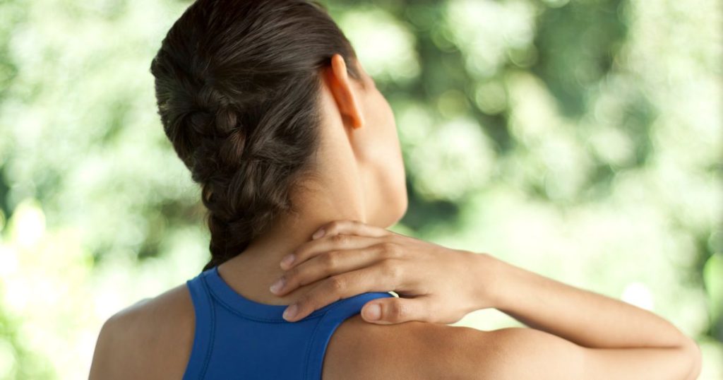 Woman stretching her neck